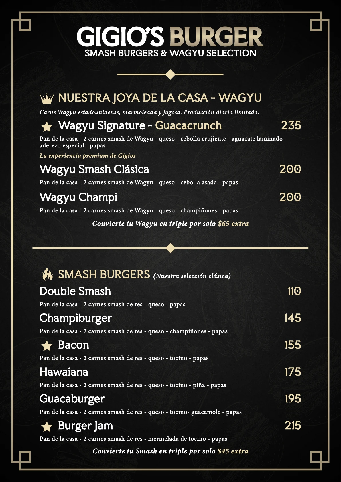 Menú de Gigio's Burger, página 3 de 6