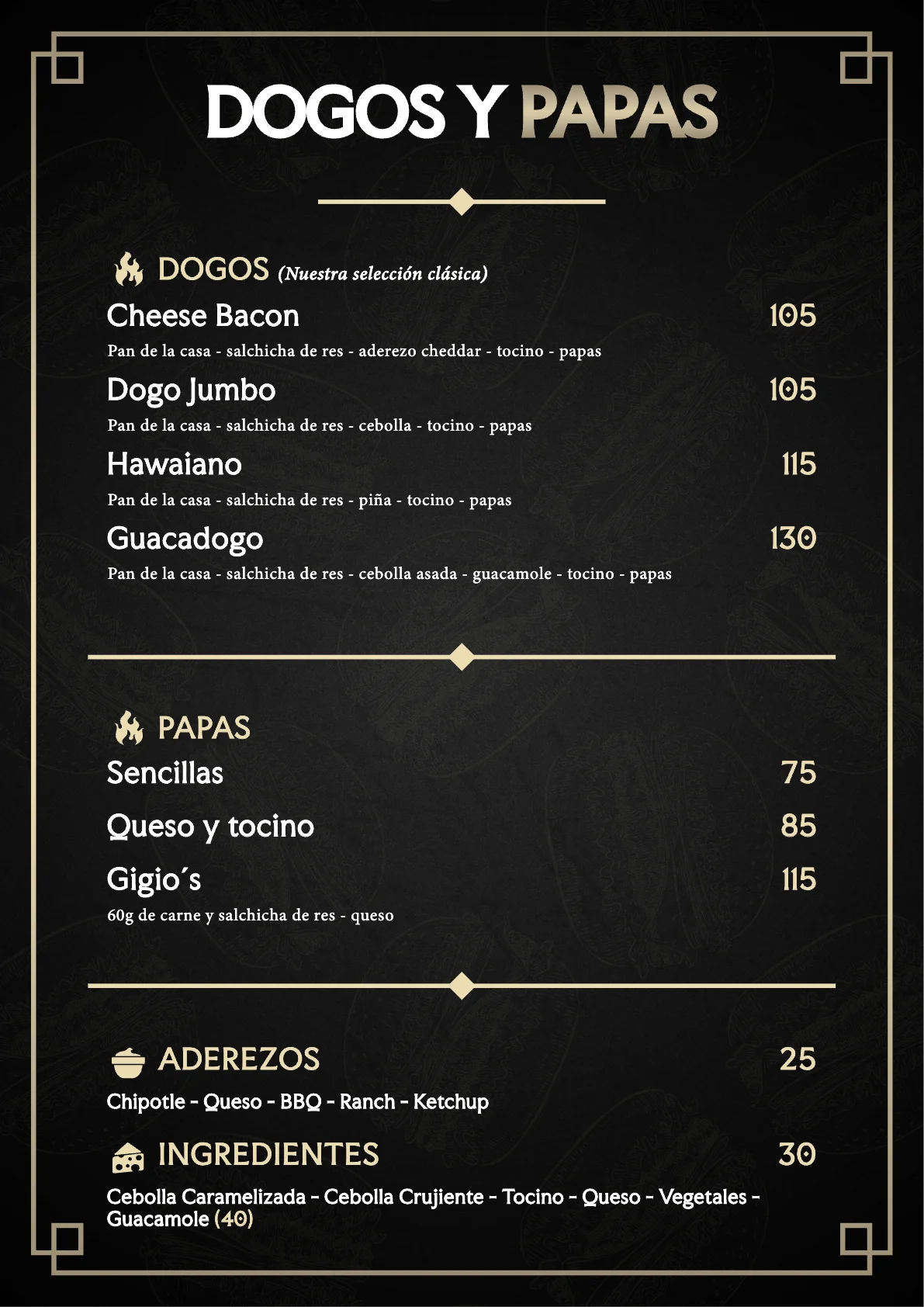 Menú de Gigio's Burger, página 5 de 6